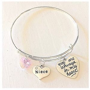 Personalized 🌷 Niece Silver Bangle Bracelet Gift